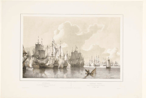 Battle of Nieuwpoort, 1653, Petrus Johannes Schotel, 1848 - 1855 Canvas Print