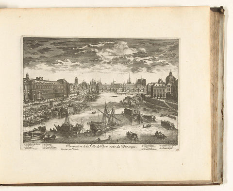 View of Paris from the Pont Rouge, 1726, anonymous, 1726 Canvas Print