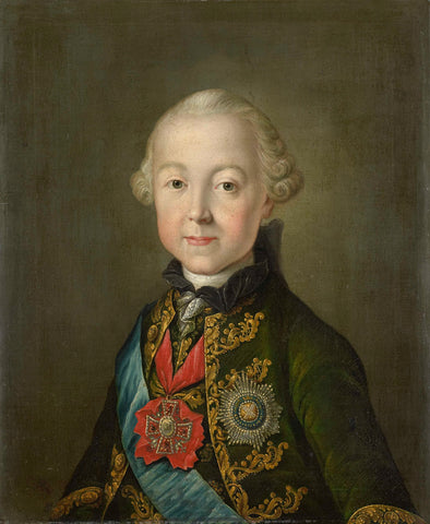 Portrait of Paul I, Emperor of Russia, at a young age, anonymous, c. 1765 Canvas Print