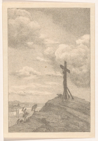 Crucified on rock, Simon Moulijn, 1901 Canvas Print