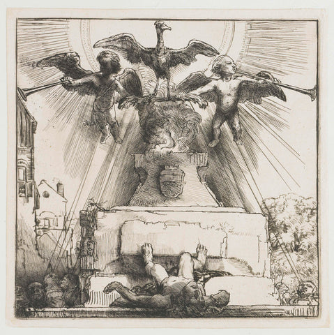 The phoenix or the statue overthrown, Rembrandt van Rijn, 1658 Canvas Print