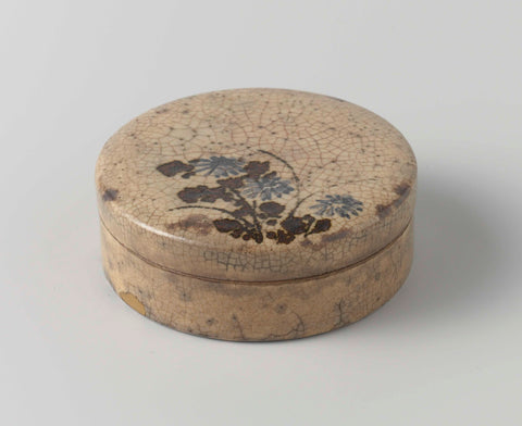 Round box with flowering plants, anonymous, anonymous, c. 1700 - c. 1799 Canvas Print