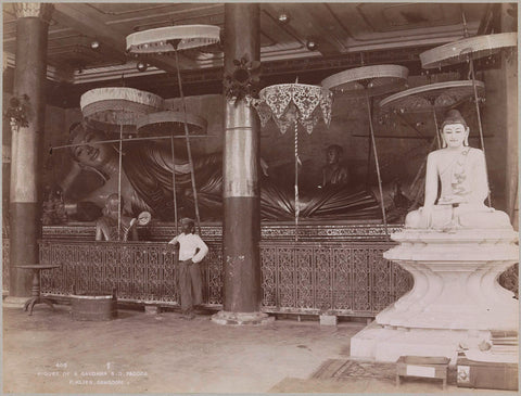 Large reclining Gautama Buddha, P. Gland, c. 1895 - c. 1915 Canvas Print