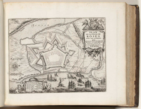 Plattegrond van Rosas, ca. 1693-1695, Pierre Lepautre, 1693 - 1695 Canvas Print