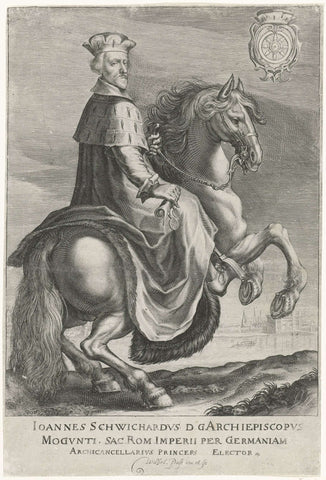 Johann Schweikhard von Kronberg on horseback, William of the Passe, 1607- 1637 Canvas Print