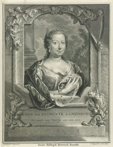 Portrait of Anna of Hanover, Princess of Orange-Nassau, Pieter Tanjé, 1750 Canvas Print