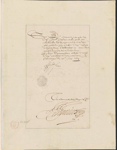 Document accompanying the portrait of Frederick Henry, Prince of Orange, Frederick Henry (Prince of Orange), 1627 Canvas Print