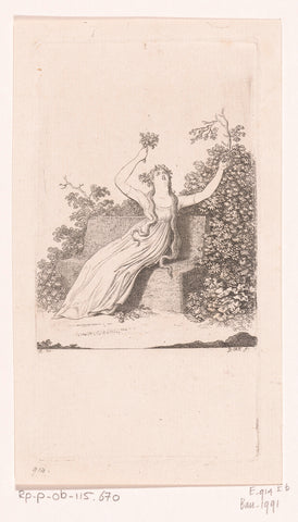 Nina heft haar handen in wanhoop tot de hemel, Daniel Nikolaus Chodowiecki, 1799 Canvas Print