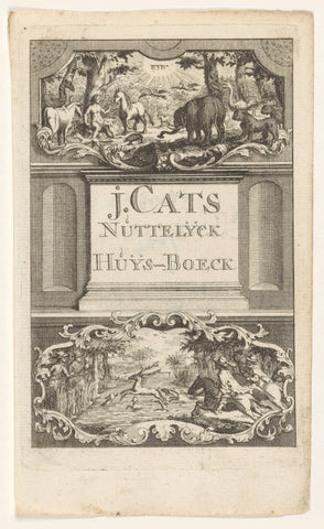 Orpheus with the animals and a deer hunt, anonymous, 1769 Canvas Print