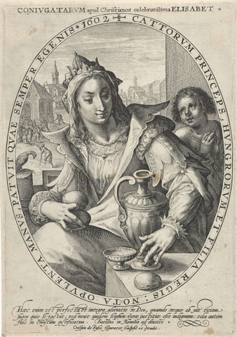 Saint Elizabeth of Hungary, Crispijn van de Passe (I), 1602 Canvas Print