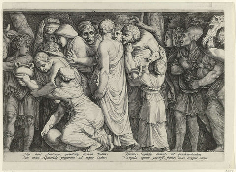 Frisian with the Punishment of Niobe (plate 7), Jan Saenredam, 1594 Canvas Print