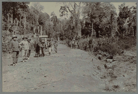 Crossroads of the old and the new road, anonymous, 1903 - 1913 Canvas Print