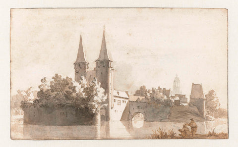 View of the Oostpoort in Delft, Jan de Bisschop, 1648 - 1671 Canvas Print