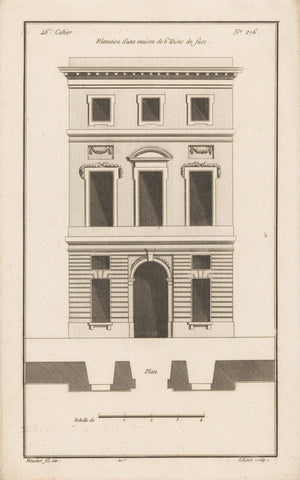 Façade met garlandes, Jean Pelletier, 1772 - 1779 Canvas Print