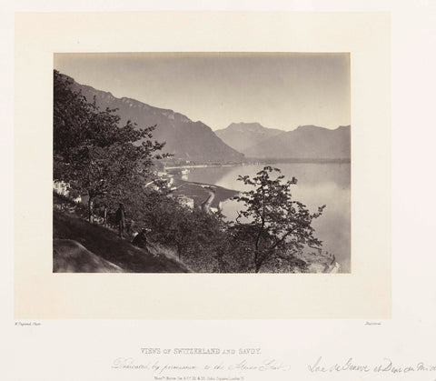 View of Lake Geneva and the Dents du Midi, William England, 1863 - 1865 Canvas Print