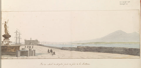 Port head of Naples, seen from the foot of the lighthouse, Louis Ducros, 1778 Canvas Print