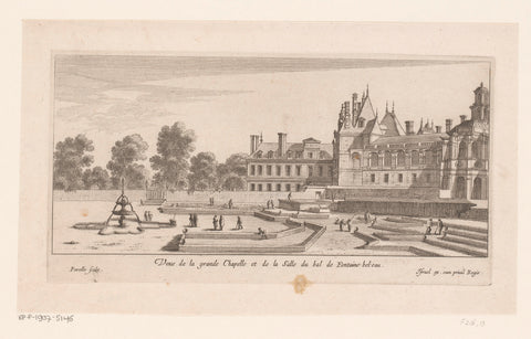 View of the chapel and the ballroom of Fontainebleau, Gabriel Perelle, 1614 - 1661 Canvas Print