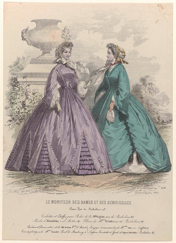 Moniteur des Dames et des Demoiselles, ca. 1863, No. 670 : Toilettes et Etoffes (...), Laurent François Guerdet, c. 1863 Canvas Print