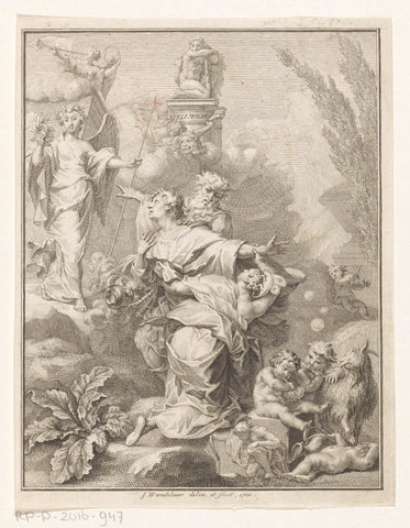 Allegorische voorstelling met Telemachus, Jan Wandelaar, 1733 Canvas Print