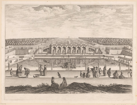 Gezicht op de tuinen van Vaux-le-Vicomte, Israël Silvestre, 1631 - 1691 Canvas Print