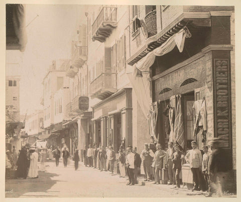 View of a street in Suez, Egypt, C. & G. Zangaki, 1890 - 1900 Canvas Print