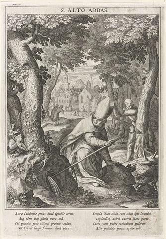 Discovery of a spring by Saint Alto, Raphaël Sadeler (I), 1615 Canvas Print