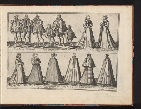 Women and men dressed according to fashion in Germany, ca. 1580, Abraham de Bruyn, 1581 Canvas Print