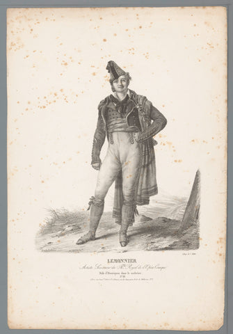 Portrait of Augustin Lemonnier as Henriquez in the opera Le Muletier, Alexandre Marie Colin, 1824 Canvas Print