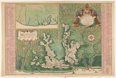 General map of Suriname, Alexander de Lavaux, 1737 - 1757 Canvas Print