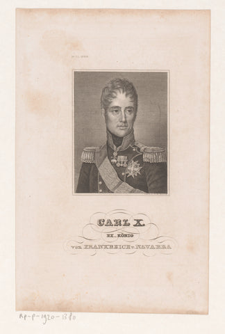 Portret van koning Karel X van Frankrijk, G. Metzeroth, 1840 - 1855 Canvas Print
