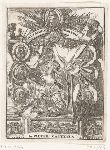 Title page of the Hollandsche Mercurius of the year 1673, anonymous, 1674 Canvas Print