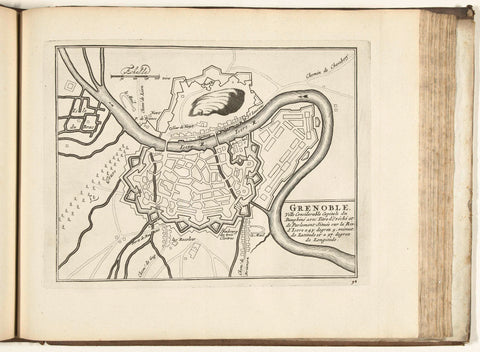 Map of Grenoble, 1726, anonymous, 1726 Canvas Print