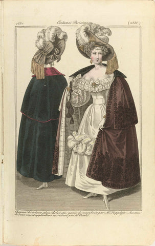 Journal des Dames et des Modes 1830, Costumes Parisiens (2838), anonymous, 1830 Canvas Print