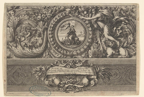 Titelblad: Frises et diferants Ornements à ljtaliene, Jean Lepautre, 1657–1667 Canvas Print