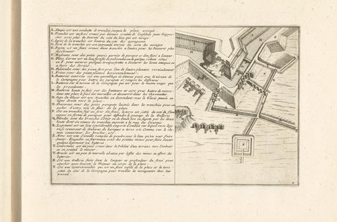 Plate over trenches at a bastion, 1726, anonymous, 1726 Canvas Print