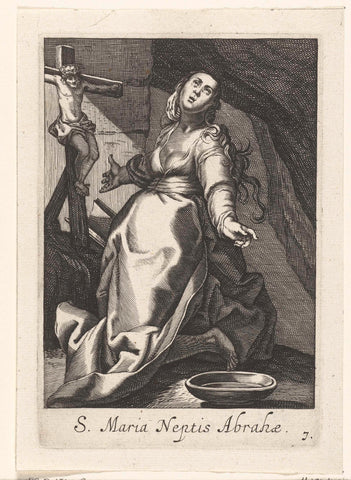 Saint Mary as hermit, Boëtius Adamsz. Bolswert, 1590 - 1662 Canvas Print