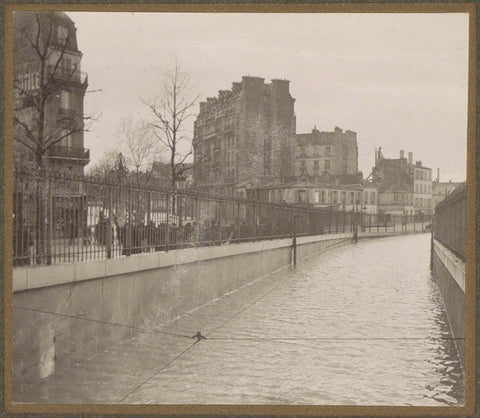 People view a flooded subway tunnel in Paris, G. Dangereux, 1910 Canvas Print