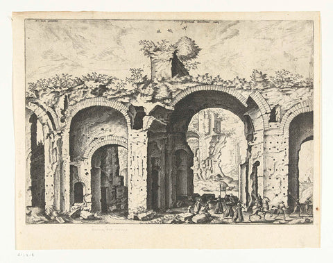 Second view on the Baths of Diocletian, Johannes of Lucas van Doetechum (attributed to), 1561 Canvas Print