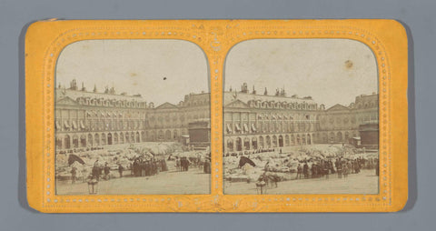 Place Vendôme with the remains of the Vendôme column during the Paris Commune in 1871, Charles Dauvois, 1871 Canvas Print