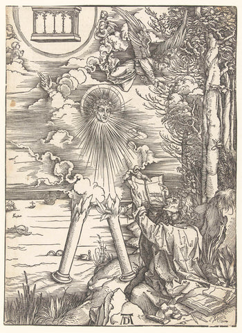 Johannes the Evangelist devours the book, Albrecht Dürer, 1498 Canvas Print