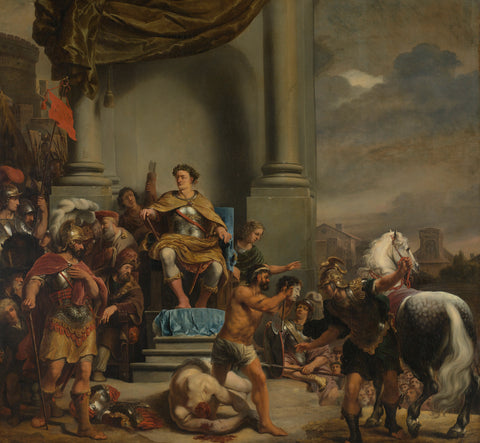 Consul Titus Manlius Torquatus Orders the Beheading of his Son, Ferdinand Bol, 1661 - 1663 Canvas Print