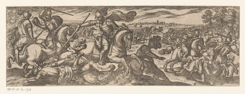 Warring soldiers on horseback, Antonio Tempesta, 1599 Canvas Print