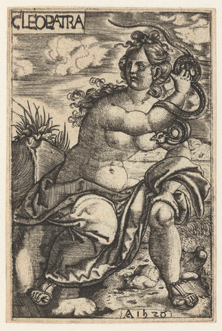 Cleopatra met slang, Monogrammist AC (16e eeuw), 1526 Canvas Print