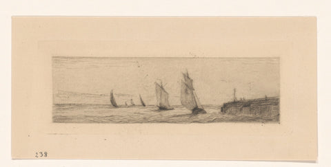 Incoming fishing boats, Carel Nicolaas Storm van 's-Gravesande, c. 1887 Canvas Print