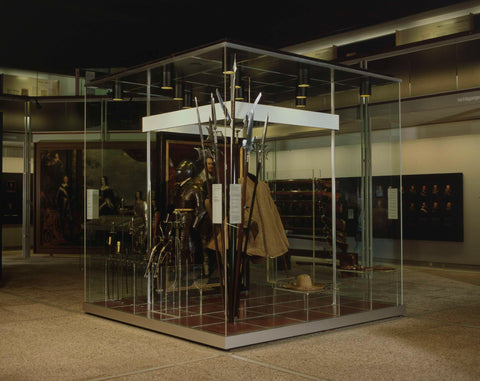 Cube-shaped display case in room 102 with weapons and armor (coat of arms cube), 1996 Canvas Print