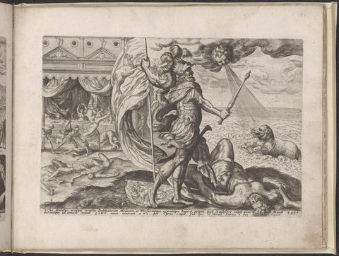 Babylonische, Medical and Persian realms, Johannes Wierix, before 1574 Canvas Print