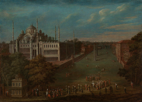 The Grand Vizier Crossing the Atmeydanı (Horse Square), Jean Baptiste Vanmour, 1720 - 1737 Canvas Print