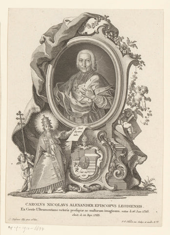 Portrait of Charles Nicolas Alexandre, Count d'Oultremont, Bishop of Liège, Johann Esaias Nilson, 1763-1788 Canvas Print