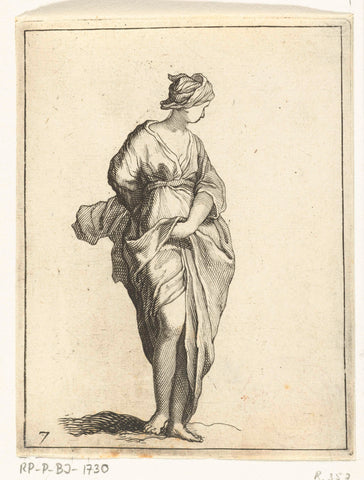 Young woman, Frederick Bloemaert, after 1635 - 1669 Canvas Print