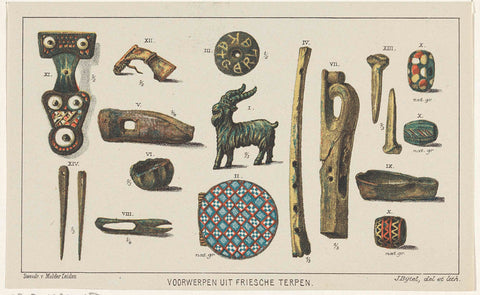 Objects from Frisian mops, Johannes Bijtel, 1869 - 1916 Canvas Print